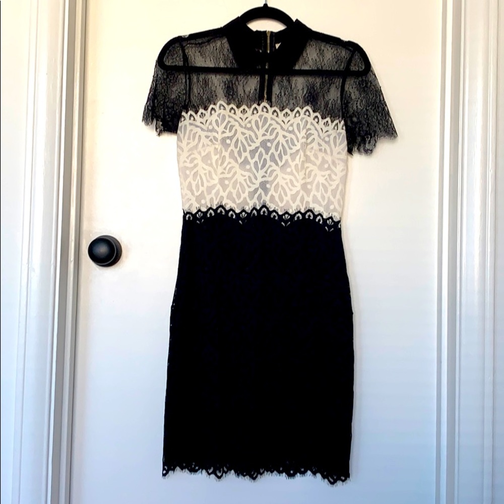 Sandro Formal Black and White Lace Dress